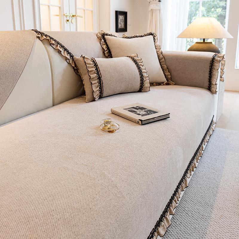 French Premium Sofa Cushion, All-Season Non-Slip Seat Cushion  New Chenille Sofa Cover Cover Cover Towel