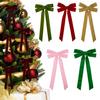 Christmas Tree Ornaments Velvet Ribbon Bow Xmas Pendant Flannel Ornament Retro Style Bows Decorative Hanging Pendant for Holiday Wedding Party Decor