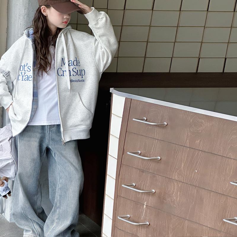 2025 Mädchen Frühling/Herbst Koreanisches Lässiges Kapuzensweatshirt