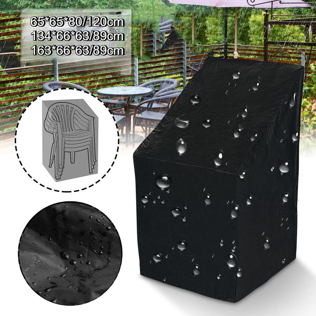 Stacking Outdoor Chair Cover Waterproof, 210D Rain Snow Dust Wind-Proof, Anti-UV, Outdoor Garden Yard Chair Cover