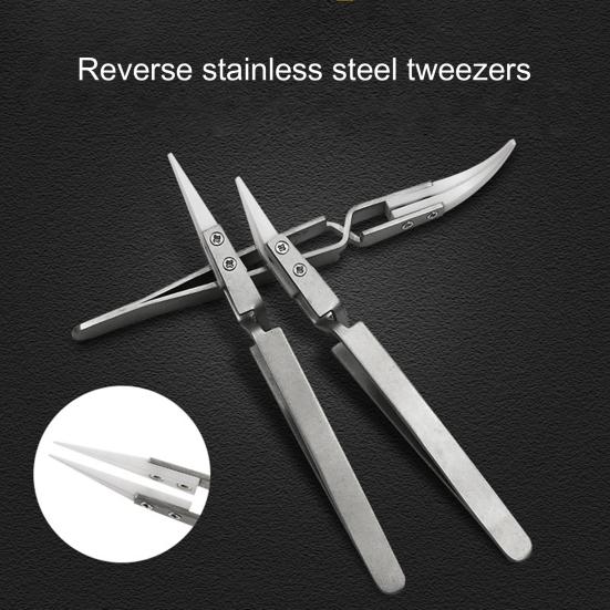 

Anti-static Reverse Ceramic Heat Resistant Conductive Curved/Straight Tweezer