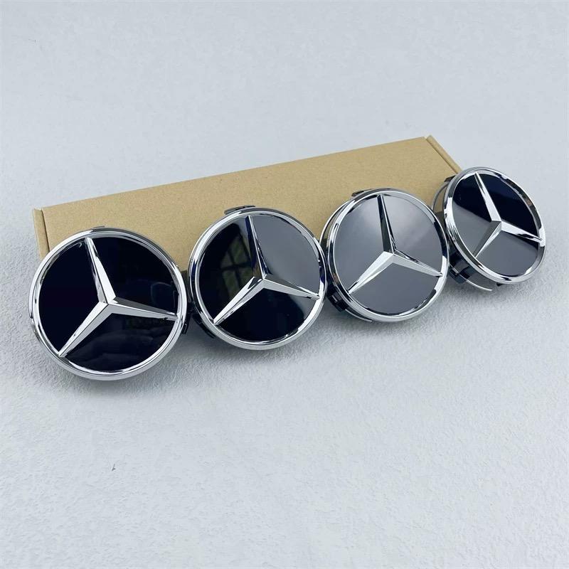 2026 Hot For AMG 4pcs 75MM Car Wheel Center Hub Caps Covers Mercedes Benz A B C S Class AMG GLA CLA GLC W176 W221 W204 W205 Accessories