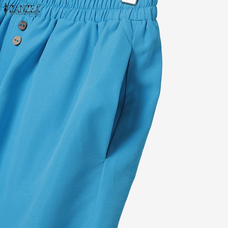 ZANZEA Lässiges zweiteiliges Anzug-Set für Damen mit 3/4-Ärmeln, Bluse und Hose