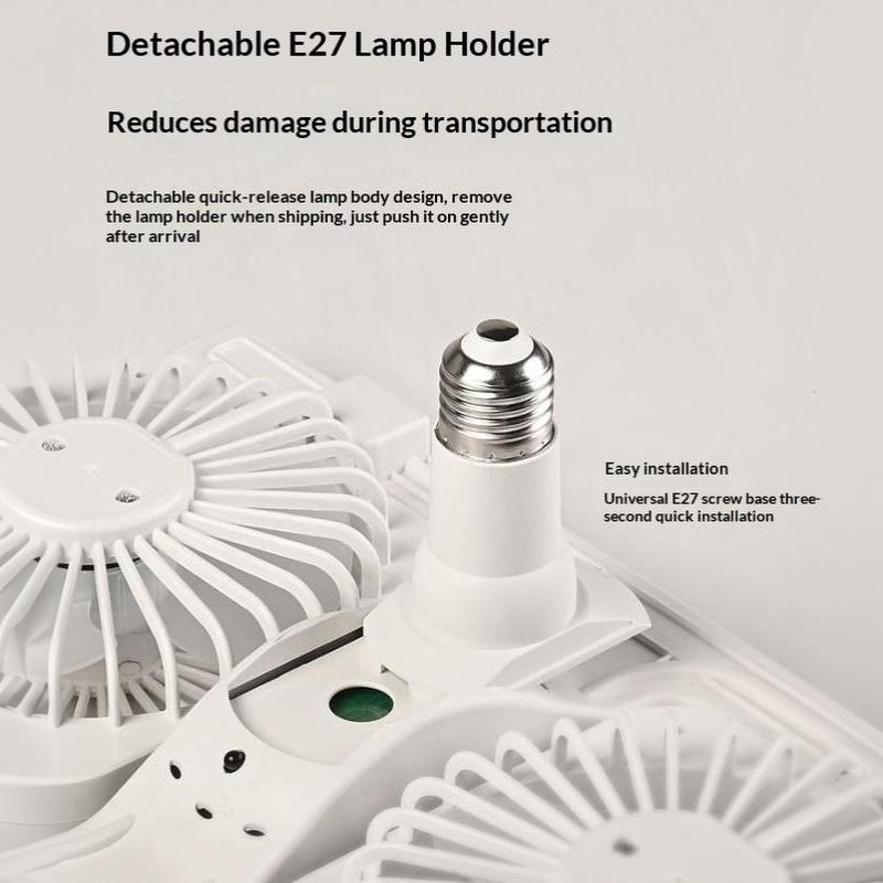 60W Low Ceiling LED Ceiling Fan Light with Remote E27 Socket Dual Fans Energy Saving for Kids Room Home Renovation