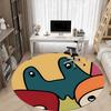 1pc Doodle Art Office Round Area Rug,  Mat Suitable For Office, Under Office Chairs Bedroom Living Room Home Decor, Room Deco