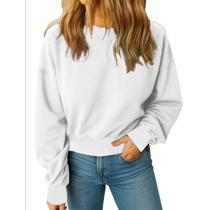 

Женский модный свободный спортивный топ с длинными рукавами, повседневная толстовка-пуловер S