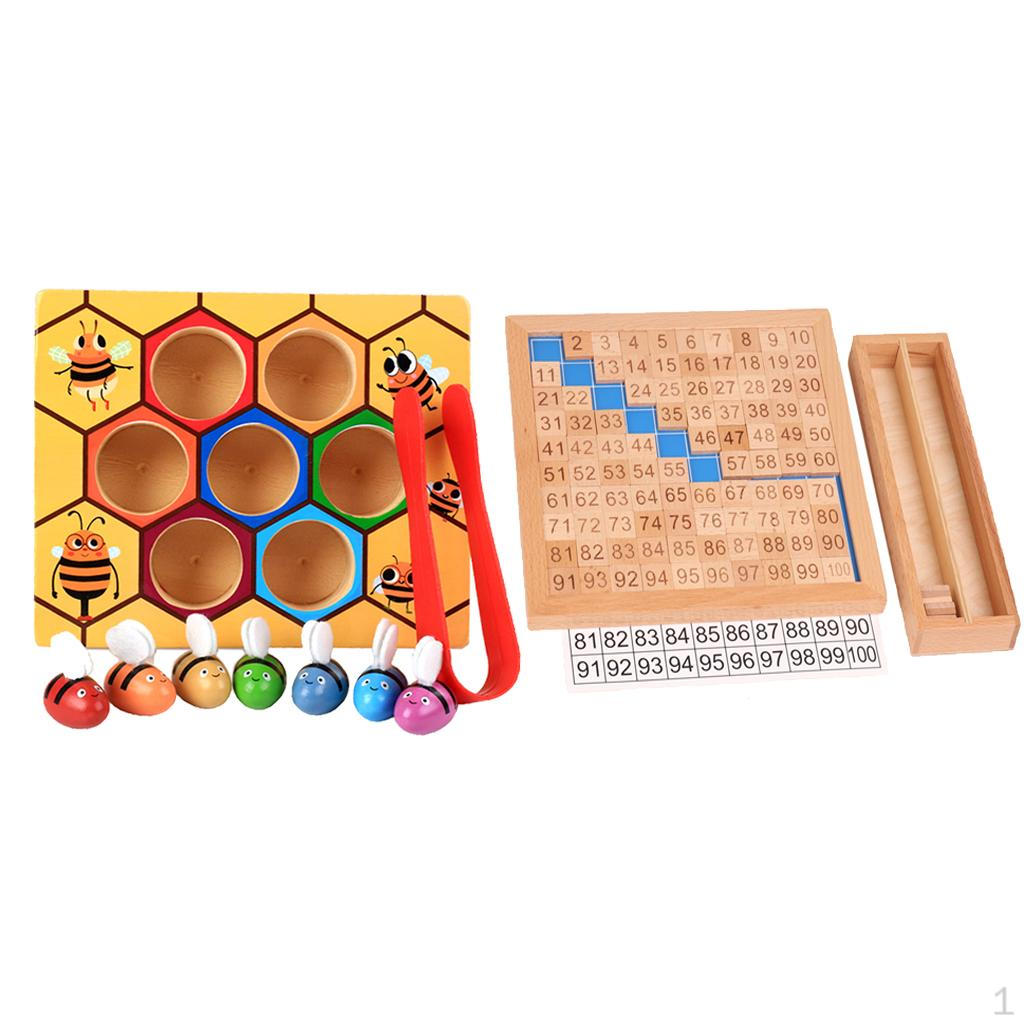 Wooden Montessori Teaching Material Clipping Consecutive Numbers Sorting Kids Early Learning Toy