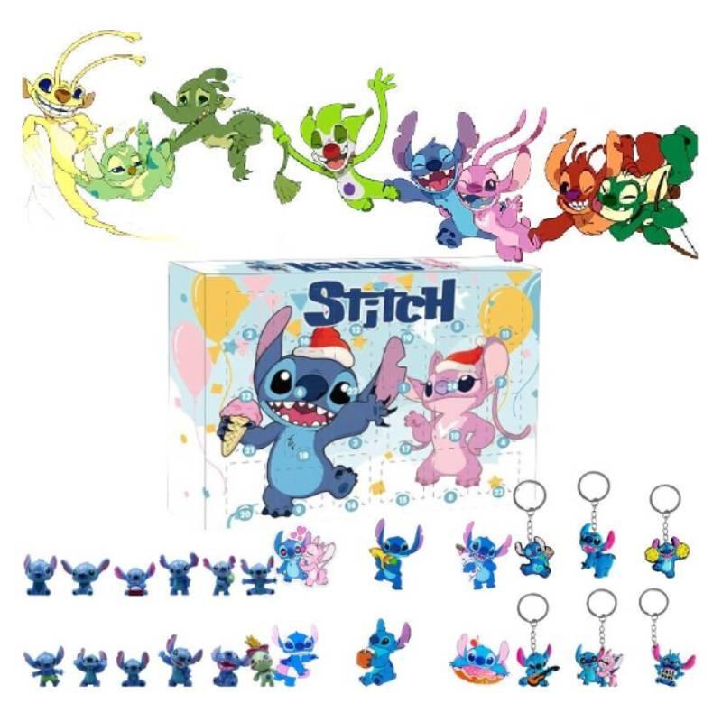 Stitch Christmas Countdown Calendar With 24 Keychain Toys For Holiday Gift And Interactive Play