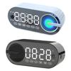 USB Şarjlı Radyo Çalar Saat RGB Taşınabilir Bluetooth Hoparlör FM Geniş Ekran Sessiz Ayna Dijital Yatak Odası Ofis Masaüstü