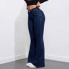 High Waist Ausgestellte Jeans Damen Schmal Geschnitten Weites Bein Hosen Lässiger Stil