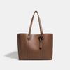 Big Bag, New Leather Shoulder Bag, Fashionable and Versatile Cowhide, Women's College Style Commuting Handbag, Tote Bag