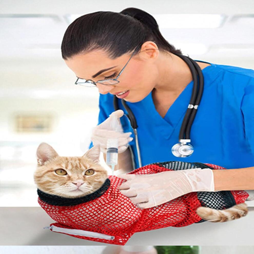 Cat Grooming Bag with AntiBite Safety Design, Mesh Cat Bathing Bag for Nail Trimming and Ear Cleaning