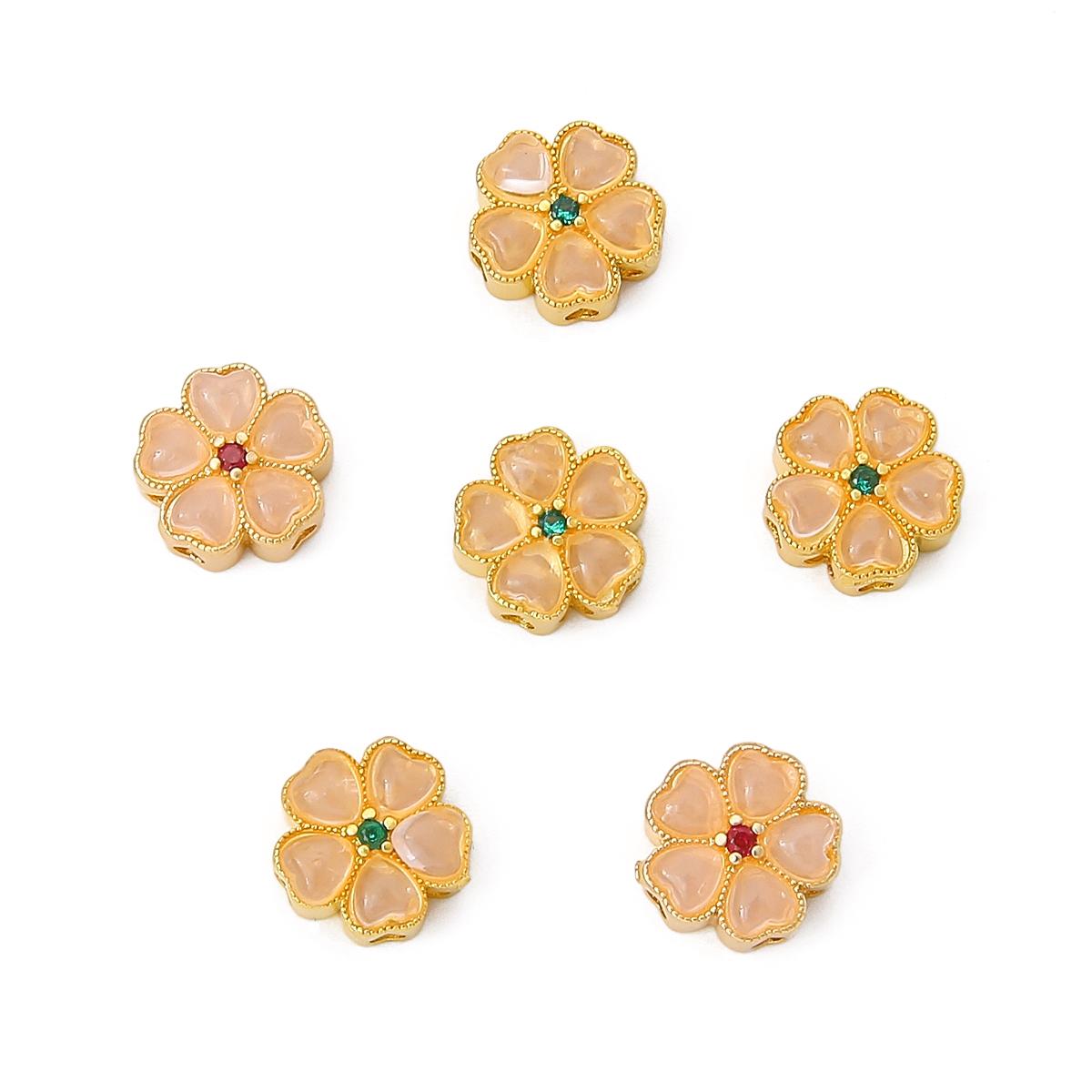 

1 шт./пакет медные золотые цветочные бусины-разделители DIY ожерелье браслет серьги кольца ювелирные аксессуары 12mm 1pc/bag