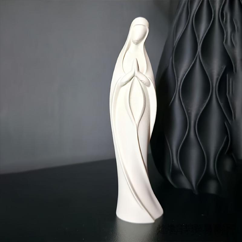 3D Printed Praying Mary Statue Durable Scratch Resistant Blessed Mother Figurine Suitable for Church Religious Decoration