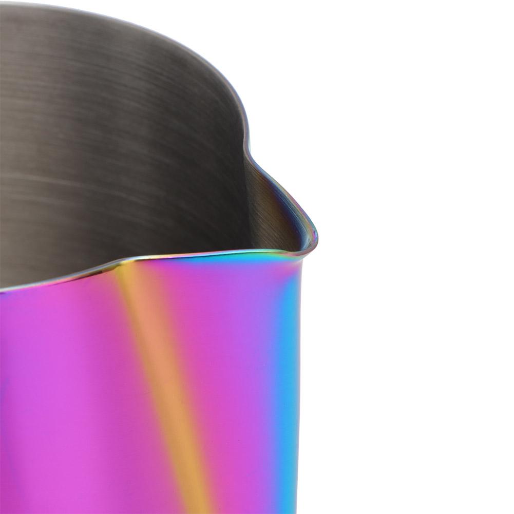 600ml Stainless Steel Titanize Coffee Pitcher Milk Frothing Cup Jug for Latte ArtColorful