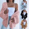 Moda para Mujer Otoño Invierno Cálido Color Sólido Tejido de Punto Trenzado Cárdigan Casual Abierto por Delante Abrigo Suéter para Mujeres Tallas Grandes Ropa de Abrigo Suéter