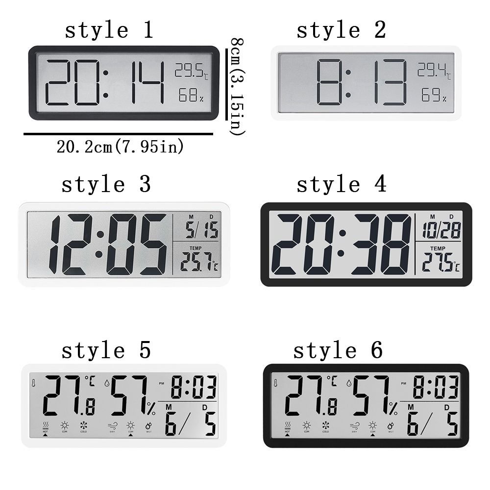 Temperature LCD Digital Wall Clock Humidity Desktop Clock Electronic Clock  Office Decoration