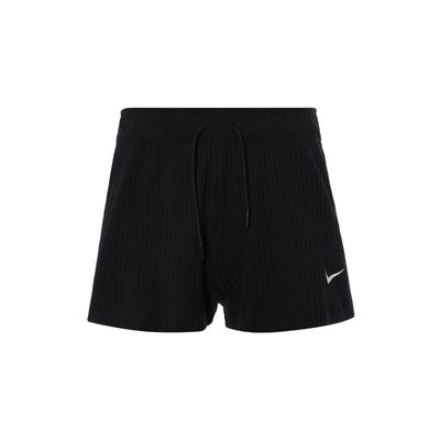 Shorts Femininos de Cintura Alta com Logo Sólido Preto DV7863-010