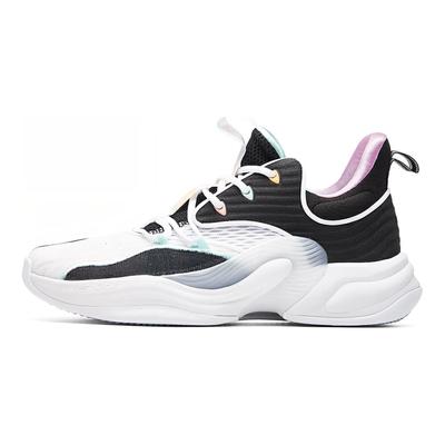 Heat Wave 2 Fabric Synthetic Leather Shock Absorption Non-Slip Wear-Resistant Low-Top Basketball Shoes Men Sneaker Black White Green 112031105-2