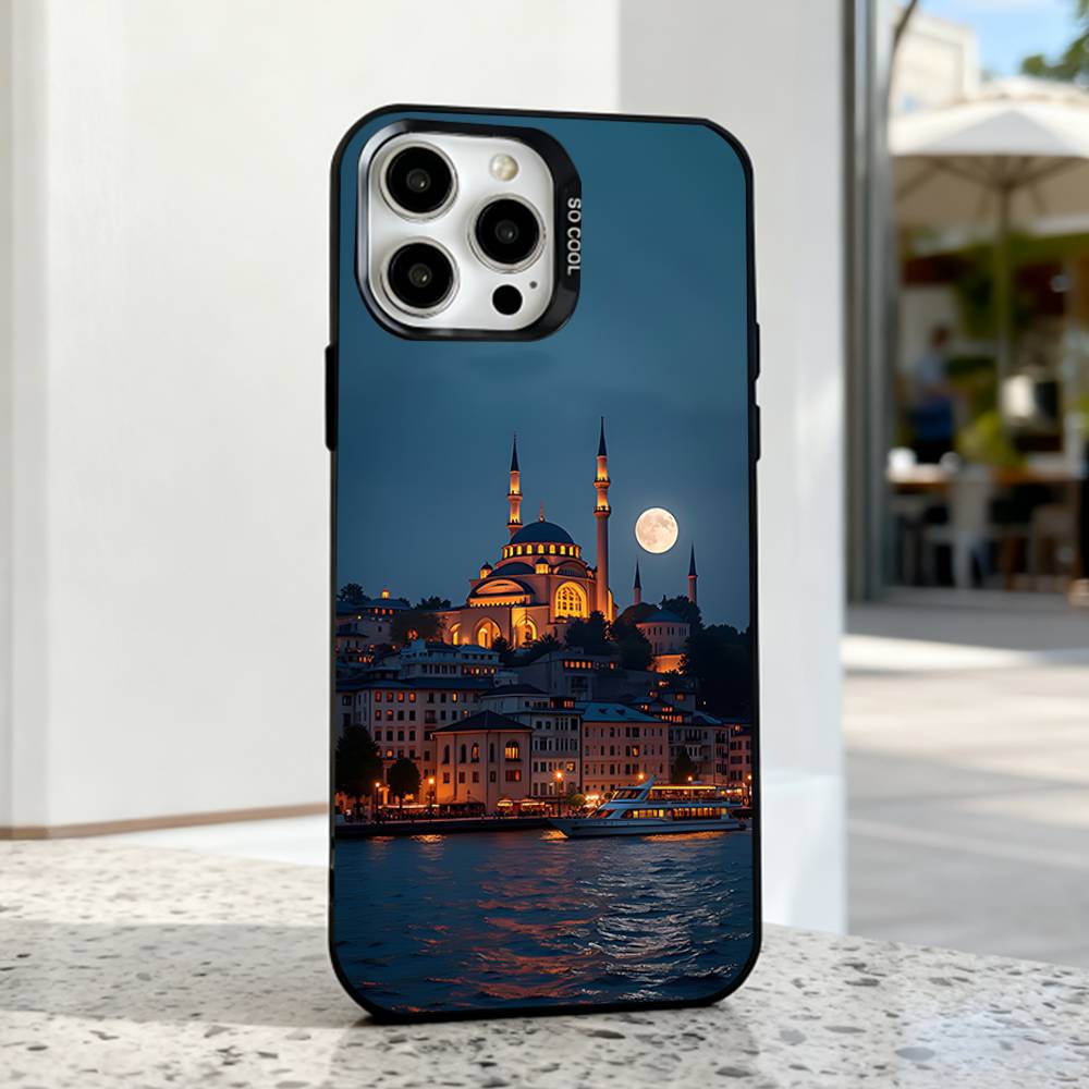 Turkey Istanbul Scenery Phone Case For iPhone 17,16,15,14,13,12,11,Pro,Max,Plus,E,Air,Mini Black IMD Cover