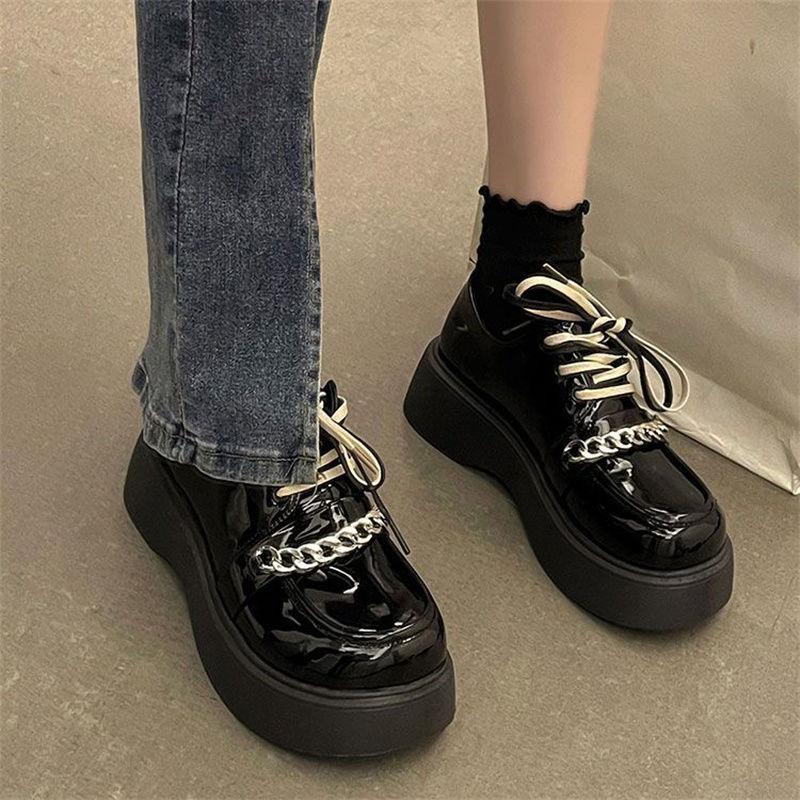 Women's Mary Jane Shoes Platform Round Toe Black Ladies Pumps Korean Style Casual Genuine Mark on Offer Quick Delivery Fashion