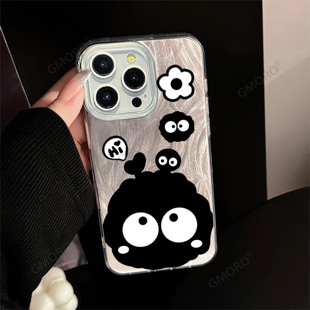 Hot-selling Cartoon Black Briquettes UV Painting Apple 11promax Mobile Phone Case iPhone11 Anti-drop Protective Case