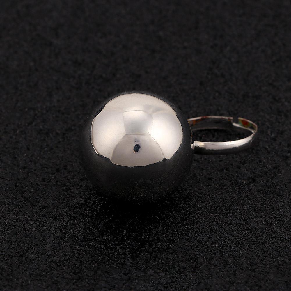 Gold-Color Silver Adjustable Jewelry Opening Female Fashion Big Metal Balls Women Rings