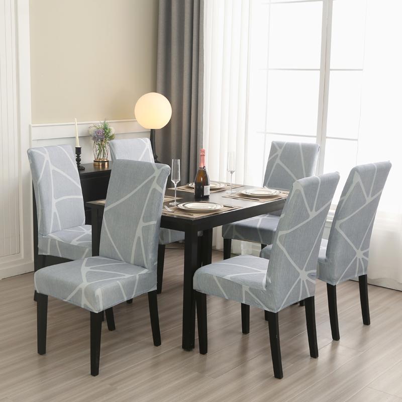 1PC Geometrische Stuhlhusse Elastischer Sitzschutz Stuhlhussen für Esszimmer Küche Hotel Wohnzimmer Hochzeitsbankett