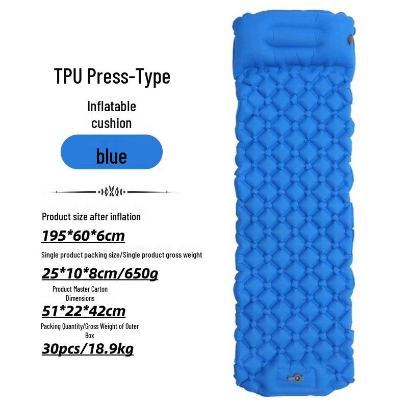 Colchoneta inflable para dormir TPU para una persona: Colchón Portátil, Impermeable, de Alta Elasticidad para Acampada al Aire Libre.