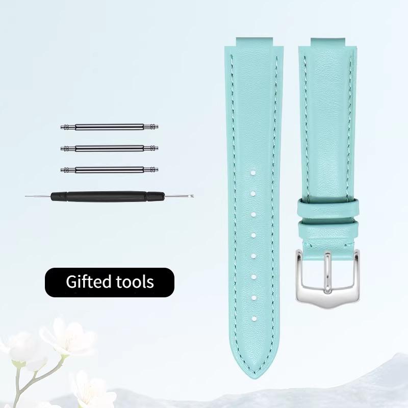 Curved mouth layer cowhide watch strap women for Original CARTIER BALLON BLEU DE CARTIER W69016Z4 WJBB0033 HIPINE men watchband
