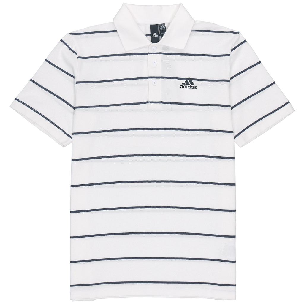 Adidas Striped Logo Sports Casual Short Sleeve Polo Shirt Men Tops White HE7435