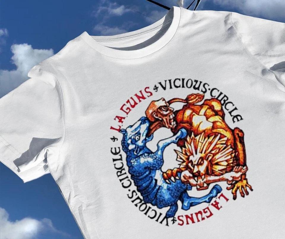 L.A. Guns Vicious Circle White Unisex S-234XL shirt NE1983 S