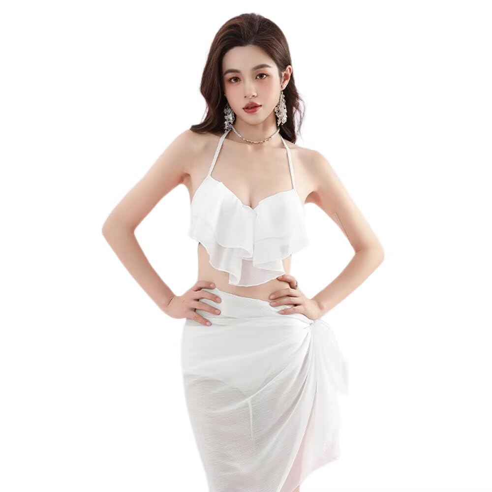 

Vasarhely Bikini Swimsuit Bikini Set with Shorts and Steel Bra Solid Perfect for and Overseas Travel Women s 3-Piece Set, Wire, Sexy, Color, Stylish,