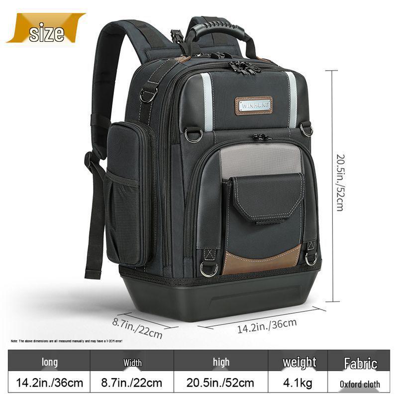 Multifunctional Canvas Tool Backpack for Electricians and Woodworkers