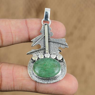Verjaardagscadeau voor haar Natuurlijke Groene Aventurijn Edelsteen Hanger 925 Zilver