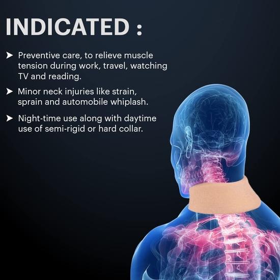 MGRM Soft Cervical Collar For Spondylitis Neck | Adjustable Neck Brace With Extra Support Relieves Pain | Beige Color (Medium) Size