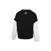 PUMA Sweatshirts Women's Black Crew Neck Moderate Mock Two Piece 536092-01