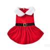 Christmas Pet Dresses Holiday Party Gifts Costume Santa Kitten Red Princess Skirt For Small Dogs Cats Sphynx Chihuahua Outfits