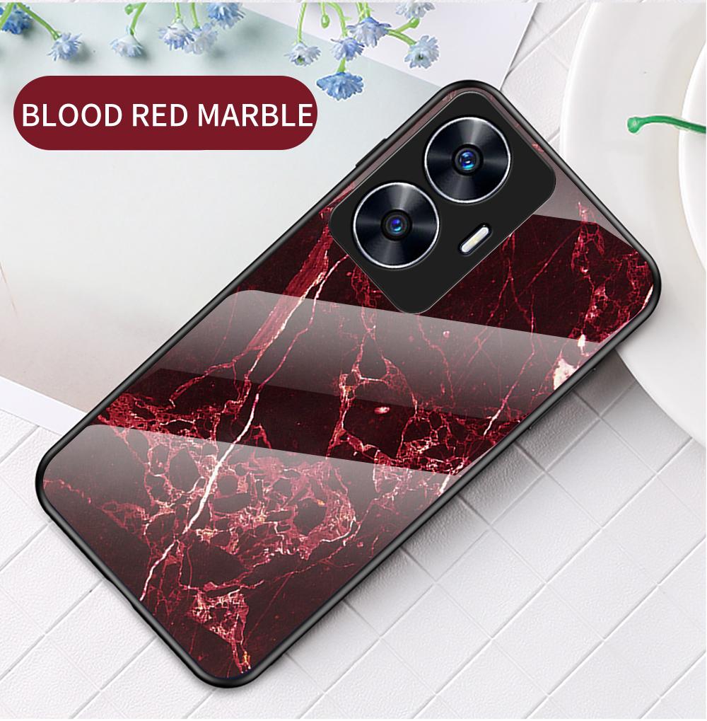 

Корпус для Realme 10 11 Pro+ 8i 9i C53 C55 C2s GT 4G 5G Корпус з мармурового загартованого скла Задня кришка For Realme C55