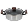 Pearl Metal with Glass IH Diamond Highly Fast Cook HC-209 Double-Handled Pot, 20cm, Lid, Compatible, Double-Layer Steel, Coating, Lightweight,