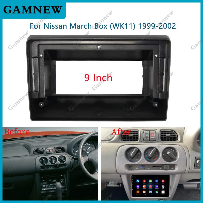 9 Inch Car Frame Fascia Adapter Android Radio Audio Dash Fitting Panel Kit For Nissan March Box ( WK11) 1999-2002
