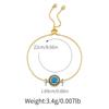 Gold Plated Evil Eye Pull-Tie Adjustable Box Chain Bracelet