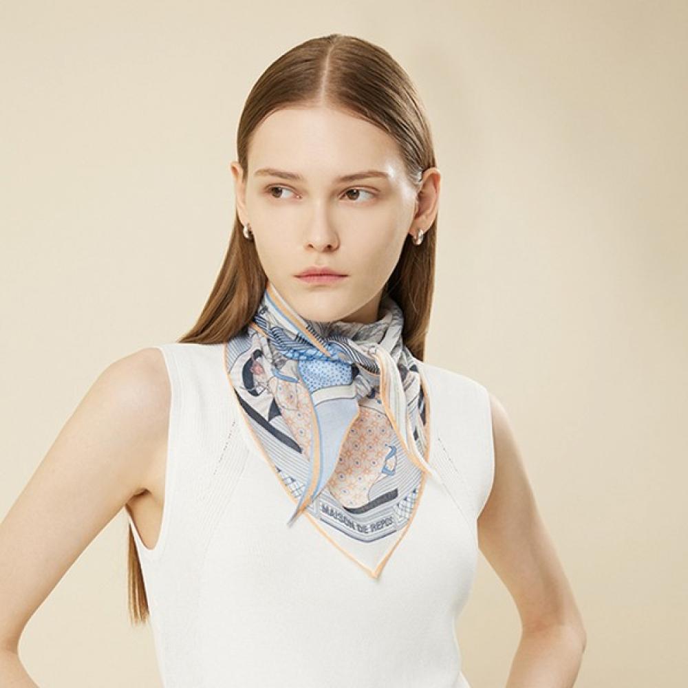 

She S miSS See Through Printing Scarf SSaSfn22030 dark blue/00