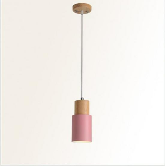 Nordic Solid Wood Macaron Pendant Light - Modern, Creative Lighting for Restaurants, Bars, and Bedrooms.
