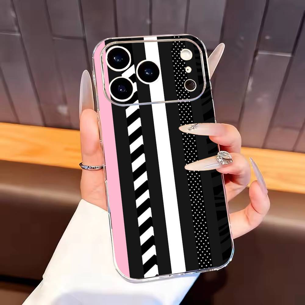 Stripe pattern Phone Case For iPhone17,16,15,14,13,12,11 Plus,Pro Max Soft Transparent Cover