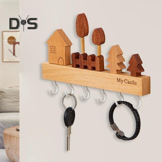 Nástěnný úložný stojan Háček na klíče Hladký okraj Bez otřepů Jednoduchá instalace Vstup Dekorace úložného stojanu na klíče