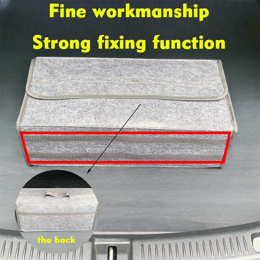 Felt Big Anti Slip Compartment Boot Storage Organizer Tool Car Storage Bag Car Trunk Organizer Soft Felt Storage Box Accessories