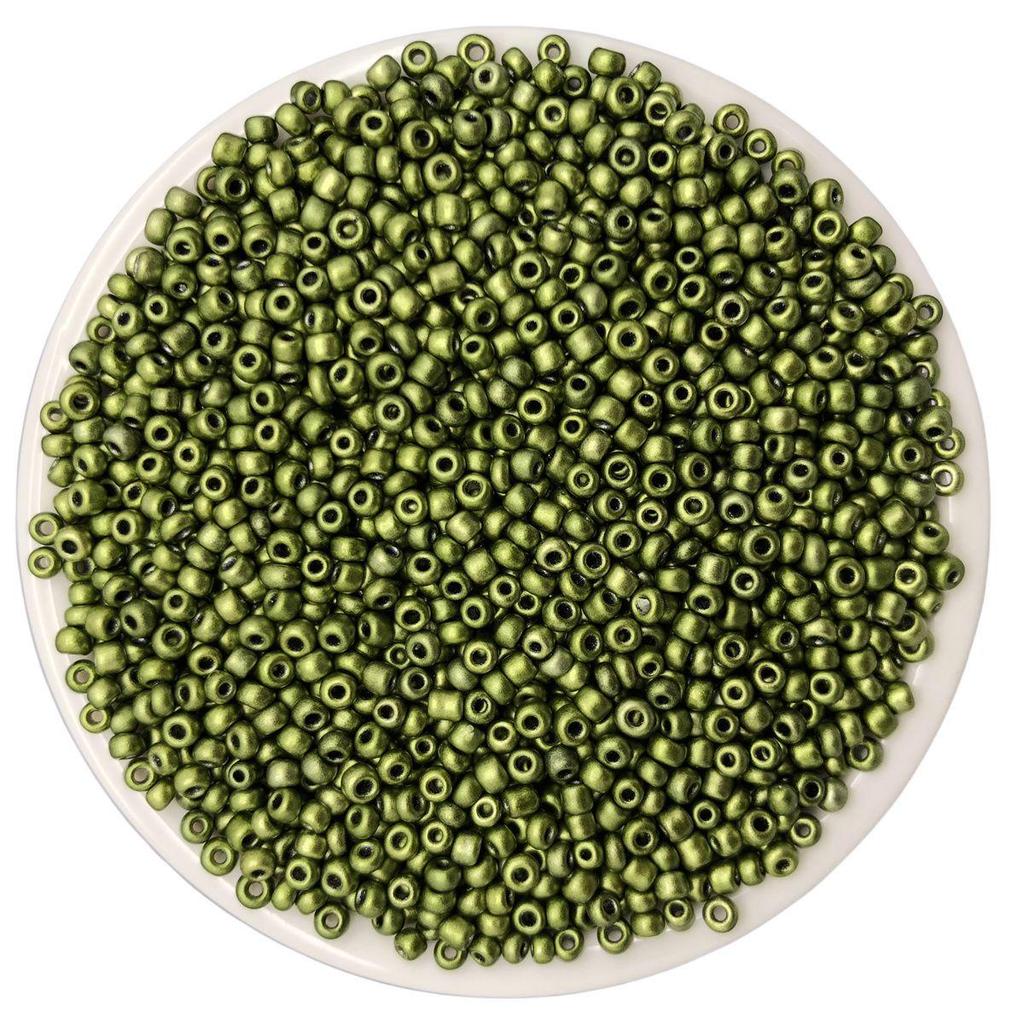 Solid Color 2/3/4mm Glass Seed Beads, Silver Lined, Dyed AB Cream, Round for Handmade Beading & Bracelets.