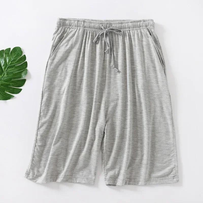 Plus Size 7XL 8XL Casual Sleep Shorts for Men Casual Modal Men's Pajamas Shorts Summer Soft Five Points Beach Shorts Male