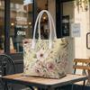 Vintage Floral Large Tote Bag Casual Soft Daily Handbag for Shopping Travel Commute